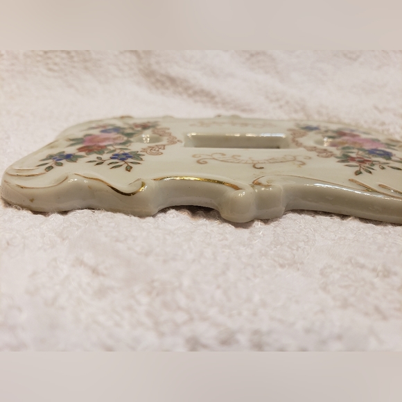 Vintage Switch Plate Cover, Made in Japan Porcelain Shabby Chic Wall Decor - Picture 9 of 9